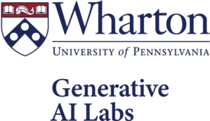 GAIL Color Vert@4x Logo featuring the Wharton School of the University of Pennsylvania with text "Generative AI Labs" and a shield emblem.
